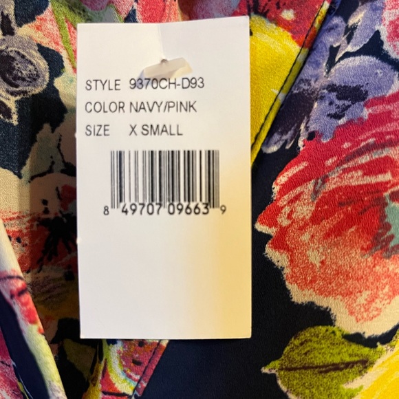 NWT Charles Henry Floral Long Sleeve Button Down Cinch Waist Dress - Sz XS - Picture 6 of 6